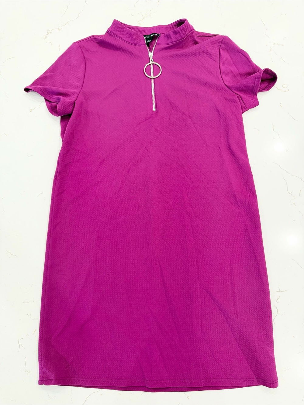 Boston Proper Made in USA Magenta Ring Zip Dress